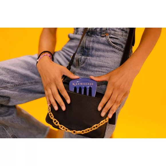 KAZMALEJE Kurls Plus Wide Toothpick Hair Comb, Cobalt - NEW in Sealed Package - Picture 5 of 6